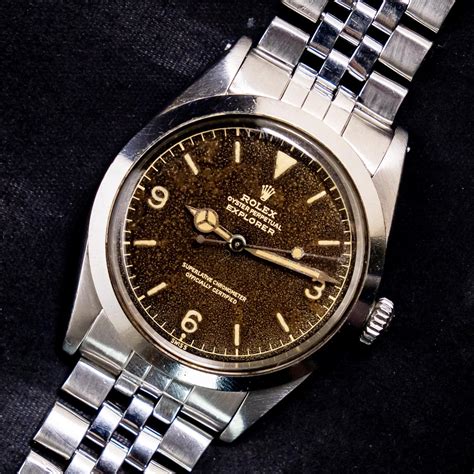 Rolex Explorer Gilt Tropical Dial 1016 Steel Automatic Watch